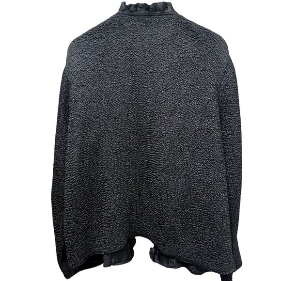 Avenue Evening Jacket Plus Size 18/20 Black Crinkle Ruffle Womens Party Top - Picture 3 of 8